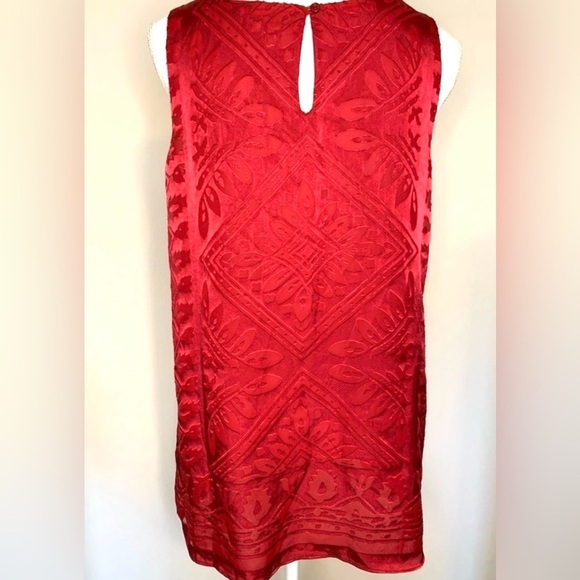 Max Studio Tunic Tank Red Women Boho Size Small to Medium Office - Picture 2 of 8